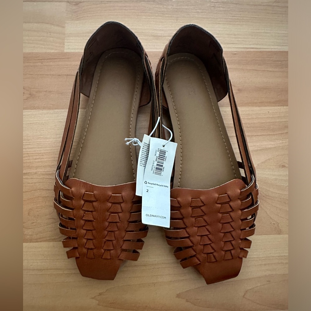 New Old Navy girls size 2 brown huarache sandal shoe